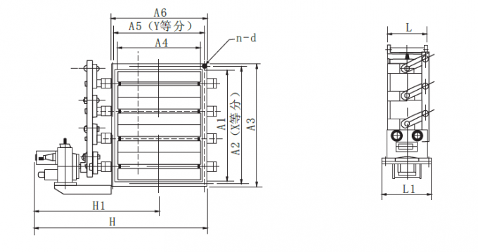 BELLCVB Type Electric Modulating Square Louvered Damper size:182x148-2732x2036mm
