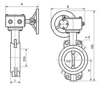 BWWA Rubber seal worm Gear Wafer Centre Line Butterfly Valve