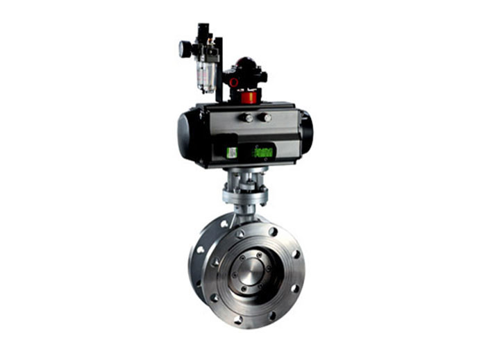 BGTWSY On/off Flange Three Eccentric Pneumatic Butterfly Valve