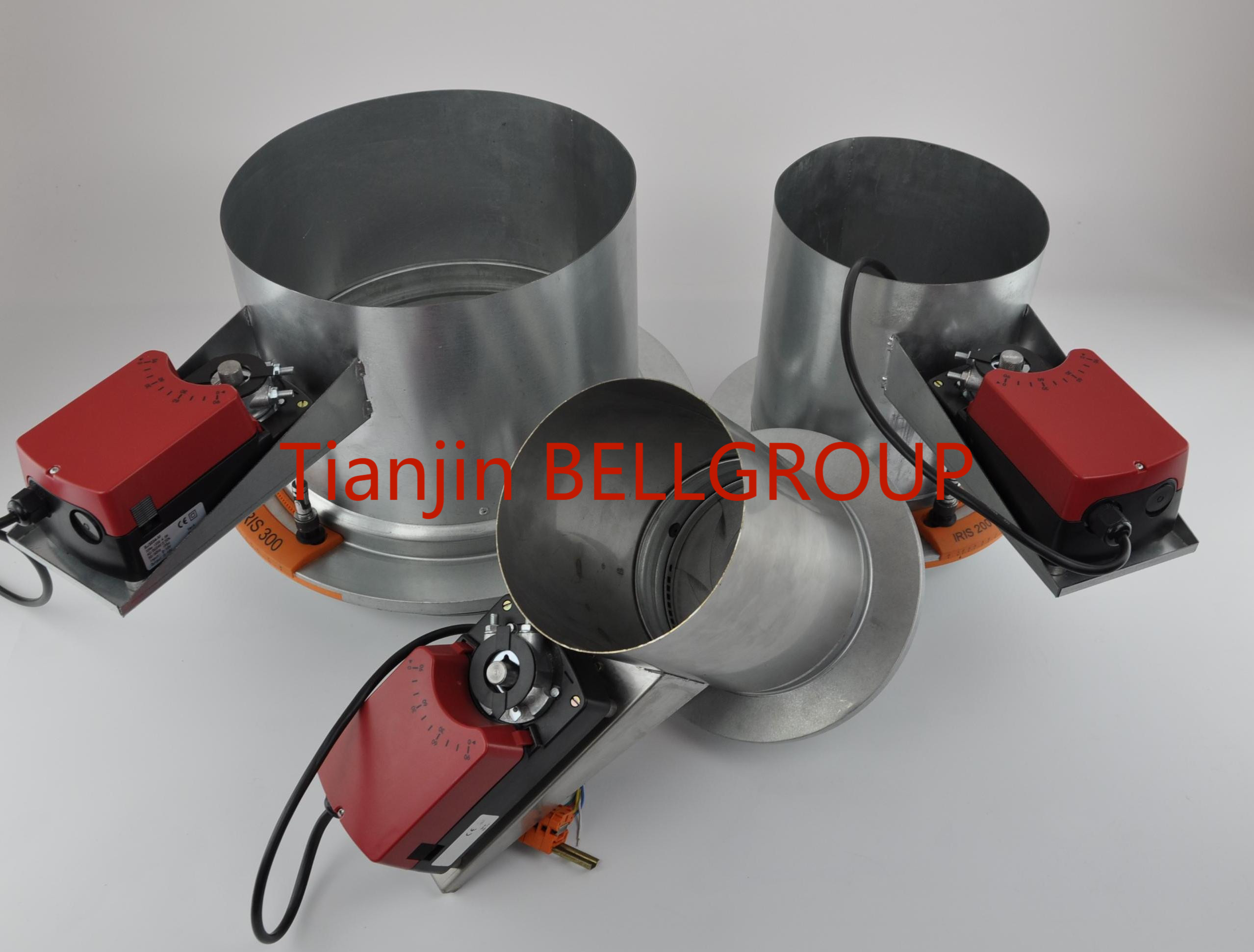 HVAC Motorized IRIS Damper valve, air flow regulator and measuring device